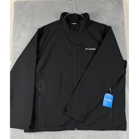 Columbia Ascender Softshell Jacket Fleece Lined Men Size 2X 2XL Black - Picture 1 of 7
